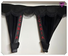 DUTCH STYLE TRUCK CURTAINS DOUBLE LINED BLACK SCANIA R SERIES 2006-
