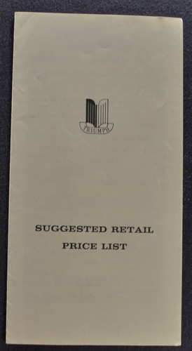 1966 triumph price list - triumph,