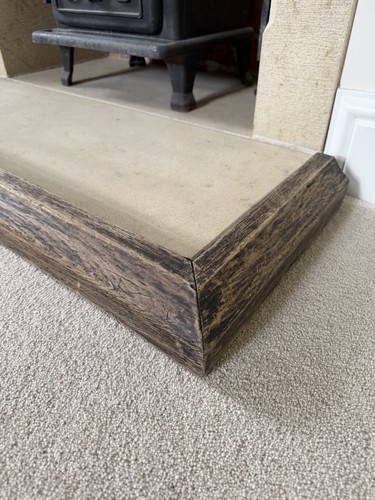Antique oak fireplace fender - fireplace,