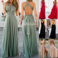 Women Long Maxi Wrap Dress Bridesmaid Cocktail Party Dress Infinity Multiway .