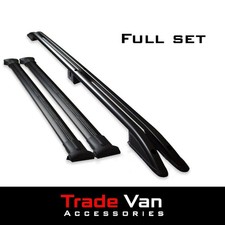 RENAULT TRAFIC 2014+ SWB BLACK AERO PRO ROOF RACK SET