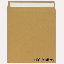 100 x Brown 12″ Vinyl LP Record Card Mailers Peel & Seal Neo Strong Card Sleeves