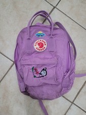Fjallraven Kanken Backpack Womens Purple STITCHED PATCH STAINED
