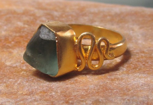 Gold plated brass rough green