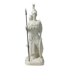 Athena Minerva Greek Roman Goddess Medusa Shield Statue Sculpture Figure White