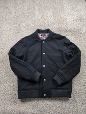 APC Varsity Jacket Small Mens Black Wool Snap Front Bomber Jules Tournier