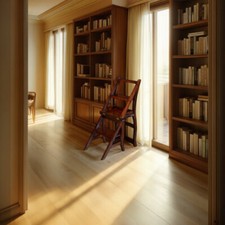 Solid mahogany library step - library,