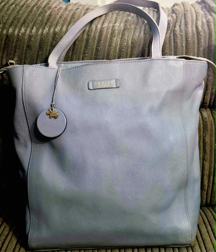 Radley blue grey leather tote - blue/grey,