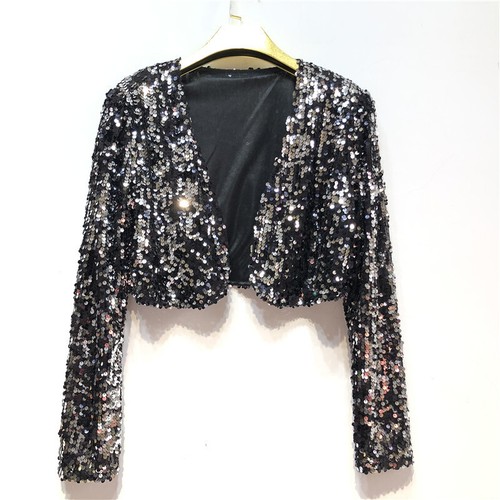 Women sequin cropped cardigan - sequin,