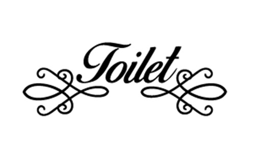 Toilet door sign vinyl - door,