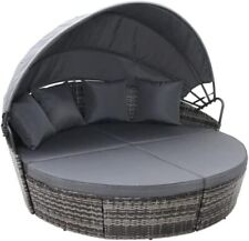 Rattan Outdoor Garden Patio Sofa Day Bed Canopy Furniture Set (Sealed Return)