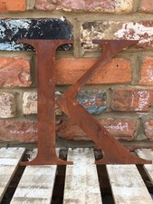 Rustic Metal Letter K 12” Tall – Classic Font Rusty Sign Home Garden Decoration