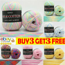 23 Colours DK Knitting Crochet Milk Soft Baby Cotton Wool Yarn Mixed Job Lot NDO