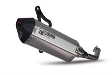 Scorpion Exhaust Serket Slip-on Brushed Stainless Vespa GTS 300 HPE Euro 4 19-20