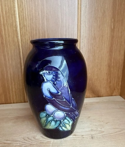 Moorcroft finches pattern vase - finches,