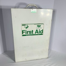 Vintage Zee Medical First Aid Kit Metal Cabinet Wall Box Enclosure 22" X 15"