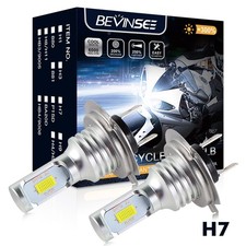 2x H7 LED Motorcycle Headlight Bulbs 6000K White For Yamaha YZF-R6 600 2003-2016