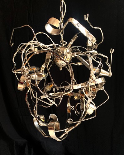 Metal chandelier six lights - w/,
