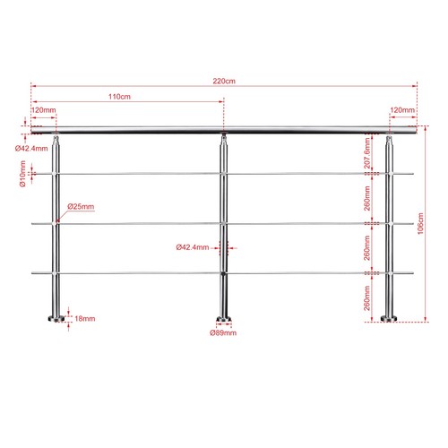 Stainless steel handrail - stainless,