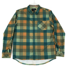 Troy Lee Designs Shirt Mens M Green Plaid Hybrid Grind Faux Flannel Snap READ
