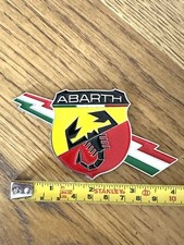 GENUINE Fiat Abarth 595 Wing Fender rear quarter Badge Emblem boot bonnet Large 