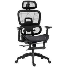 HOMCOM Ergonomic Office Chair Swivel Computer Chair with 3D Armrest Black