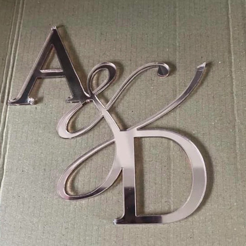 Couple initials mirror acrylic - couple,