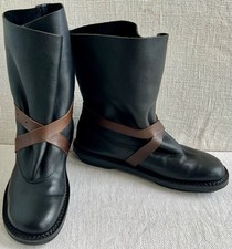 Trippen Men’s Fold Boots Black Leather with Brown Straps EU 43 US 10 ($455)