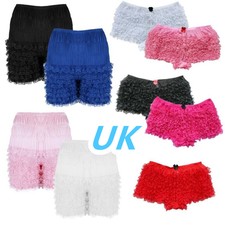 UK Womens Frilly Ruffled Lace