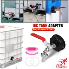 IBC Tank Adapter Connector S60X6 With 3/4" Hose Fitting Fuel Water To Garden Tap