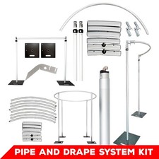 Adjustable Backdrop Stand Pipe and Drape System Kit Set Base Plates Telescopic