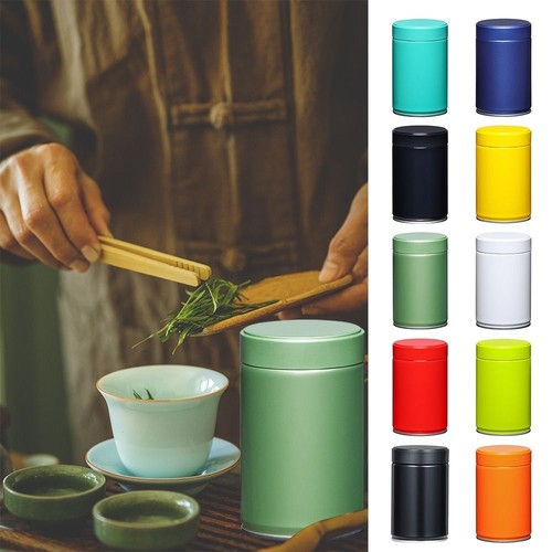 Round tea tin tinplate storage - tin,