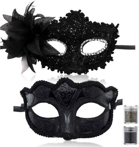 2pcs couple masquerade masks - 2pcs,