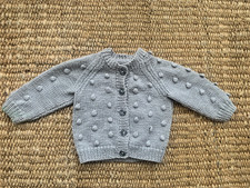 Baby Girl Bobble Cardigan Grey