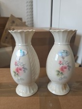 2 x Donegal Parian China Miniature Vases Made In Ireland