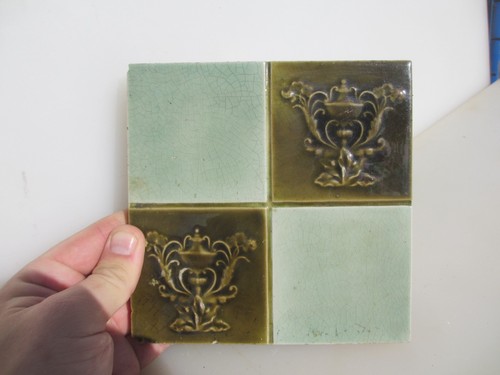 Victorian ceramic tile floral - ceramic,