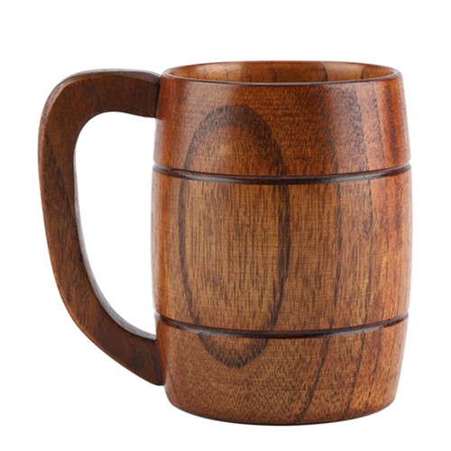 Natural wooden beer - cup, retro