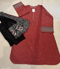 Punjabi Pakistani Indian Salwar Kameez Suit Stitched,Size large to xL sapphire