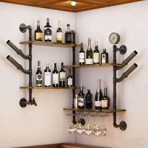 Corner wall mounted wine rack - mounted,