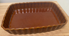 Vintage Simpsons Ovenstone Cookware Brown Rectangular Glazed Oven Pie Dish