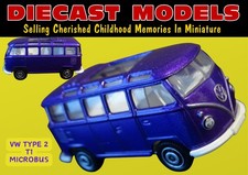 LOVLEY PURPLE 1960s VW MICROBUS MINIBUS KOMBI TYPE 2 T1 1:64 SCALE DIECAST MODEL