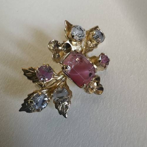 Vintage coro gold tone pink - tone, &