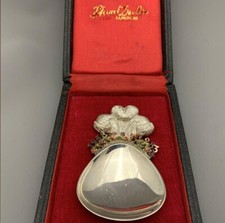 STUART DEVLIN Silver CADDY SPOON -  'PRINCE of WALES'