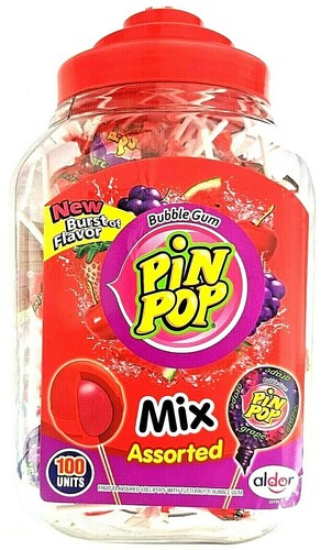 Lollipops bubblegum filled - lollipops, pin