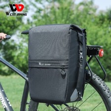 WEST BIKING Bike Single Pannier Bag Bicycle Rear Trunk Bag Backpack 17-29L Black