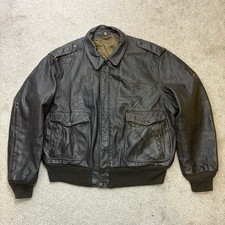 Vintage Schott 684SM A2 Bomber Flight Aviator Leather Jacket Zip Up - Size 50