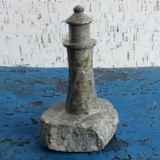 Cornish Turned Serpentine Stone Lighthouse Ornament Vintage Retro 9.5 cm Height
