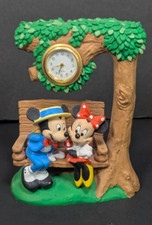 Vintage Walt Disney Verichron Clock - Mickey & Minnie Mouse - Resin - Japan Movt