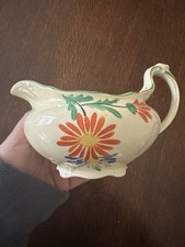 VINTAGE Art Deco Royal Venton Ware Milk Jug Hand Painted Orange Floral 1930s