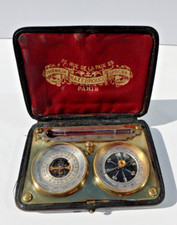 19th Century Pocket Barometer, Thermometer and Compass compendium FRENCH